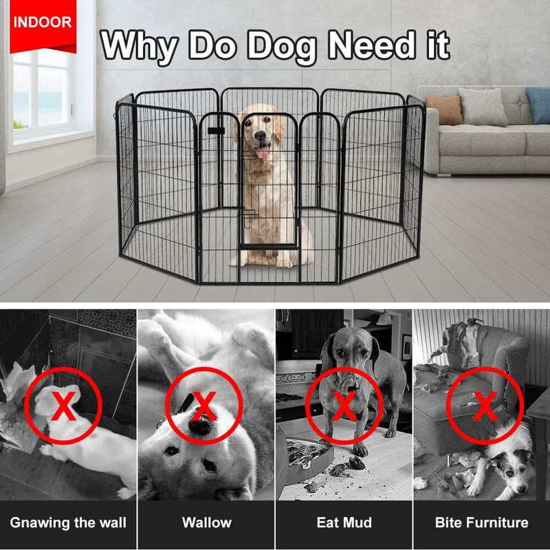 40 inch Dog Playpen with Door Heavy Duty Foldable Playpen Kennel
