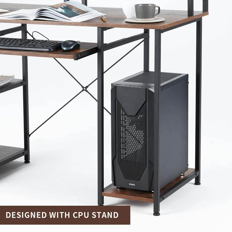 47inch Computer Desk,Modern Home Office Desks with Open Storage Shelves