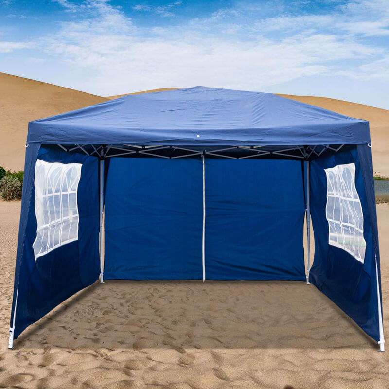 Homhum Waterproof Canopy Tent 10 x 10 ft Foldable Commercial Instant Tents with Carry Bag Blue