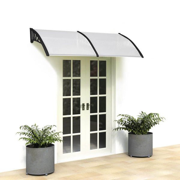 40" x 80" Door Window Awning, Front Door Outdoor Patio Awning Canopy UV Protection, Black Bracket