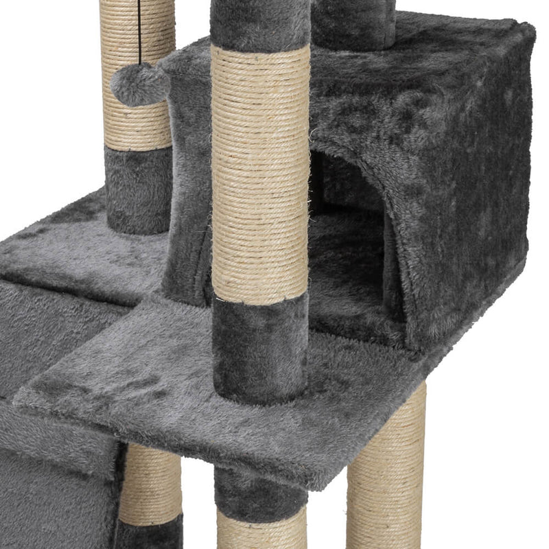 Cat Tree Tower Condo Furniture  Scratch Post Pet House Gray 66 inches