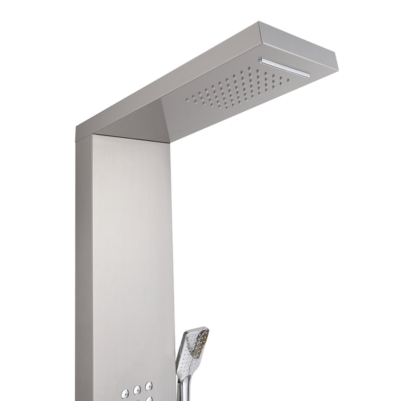 Shower System Shower Panel Stainless Steel Multi-Function 24 Holes Silver 60 inch