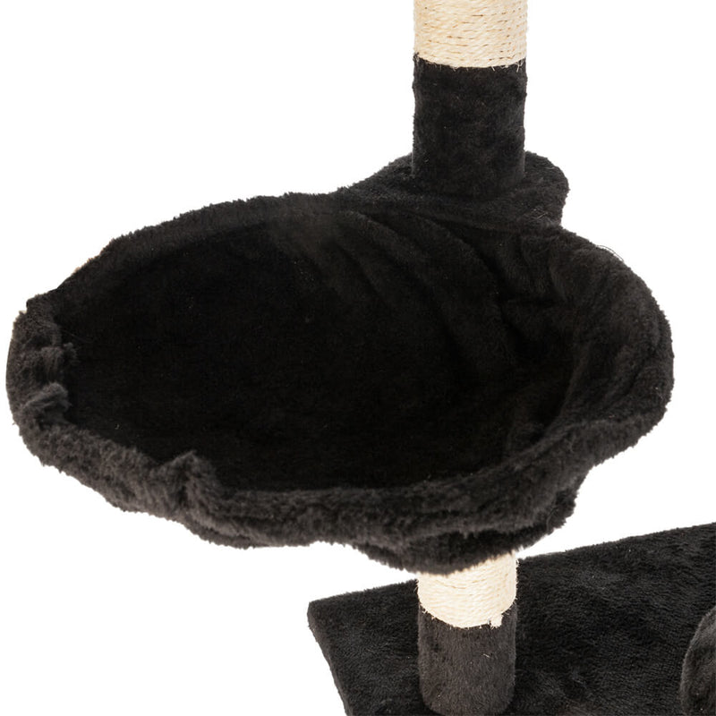 Solid Cute Sisal Rope Plush Cat Climb Tree Cat Tower Black 80 inches