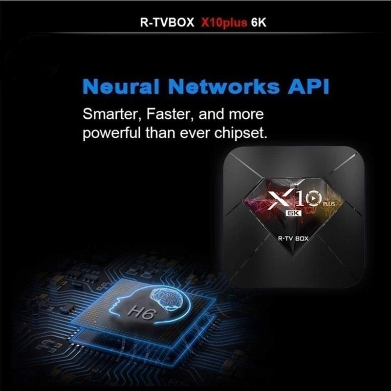 Android 9.0 TV Box,X10 Plus Smart TV Box, H6 2.4G WiFi 4GB RAM 64GB ROM Set,USB3.0 H.265 6K Media Player Support TF Card