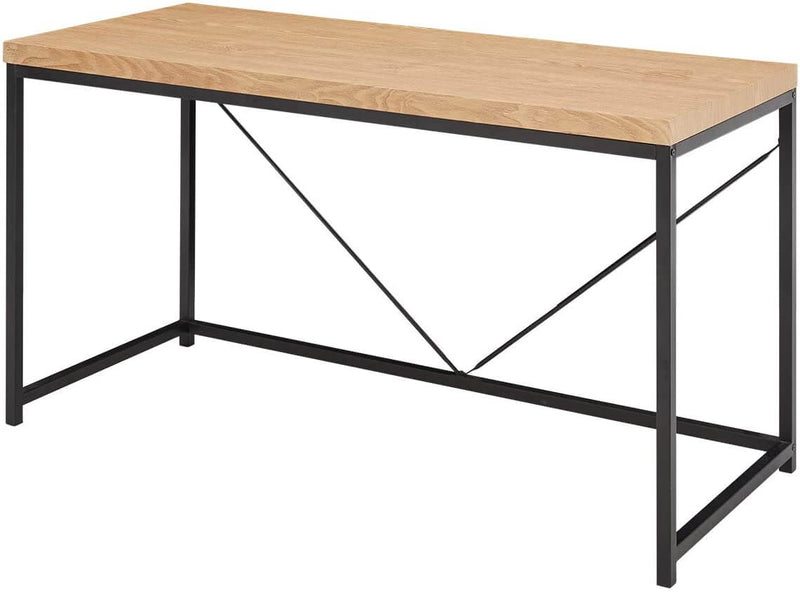 Rustic Industrial Computer Desk,Wood and Metal Writing Desk, Vintage PC Table for Home Office, 55 inch