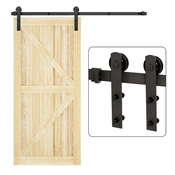 Heavy Duty Sliding Barn Door Hardware Kit Single Door Sliding Track Kit I Shape 5-12 FT
