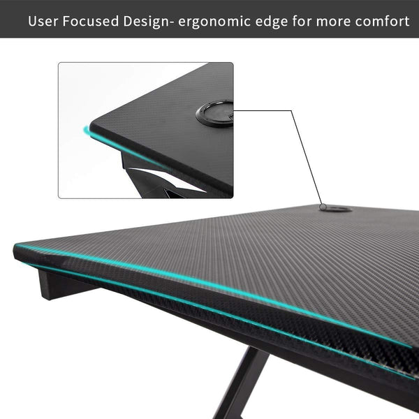 Gaming Desk Home Office with Cup Holder and Headphone Hook Black 43.3 inches