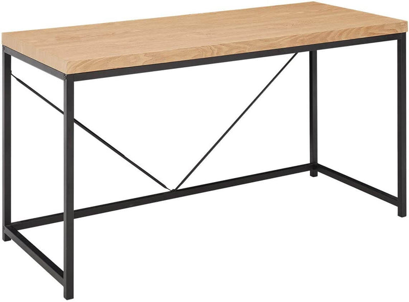 Rustic Industrial Computer Desk,Wood and Metal Writing Desk, Vintage PC Table for Home Office, 55 inch