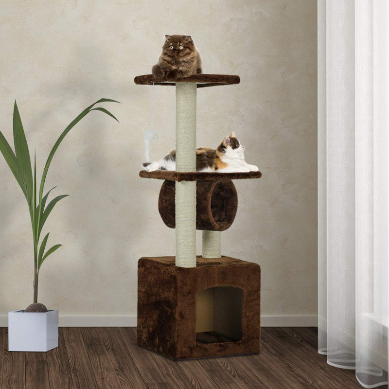 36 inches Multi-Level Cat Tree Furniture with Scratching Posts (Free Gifts)