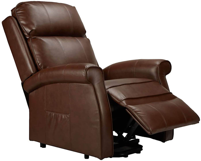 Electric Power Lift Recliner Chair, Faux Leather Electric Recliner for Elderly with Heated Vibration Massage, Side Pocket & Remote Control, Brown