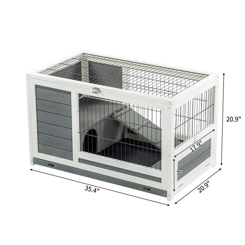 Pet House for Small Animals Indoor & Outdoor No Leak Trays & Ladder (35.4 inches)