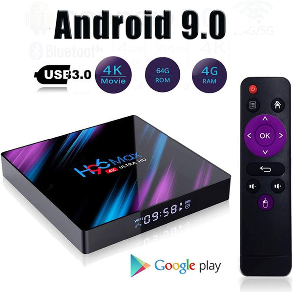 H96 Max Smart Android 9.0 TV Box,4GB / 64GB 2.4G / 5G WiFi BT4.0 HD Android Media Box,Media Player Display