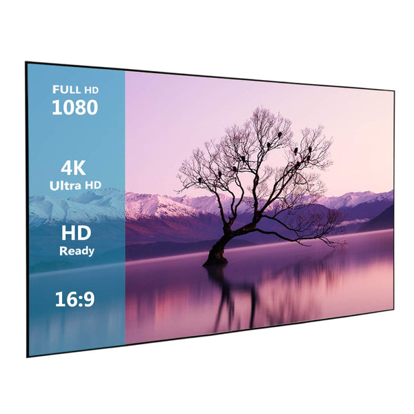 100 inch Projector Screen Wide-Angle Widescreen Portable 16:9 HD