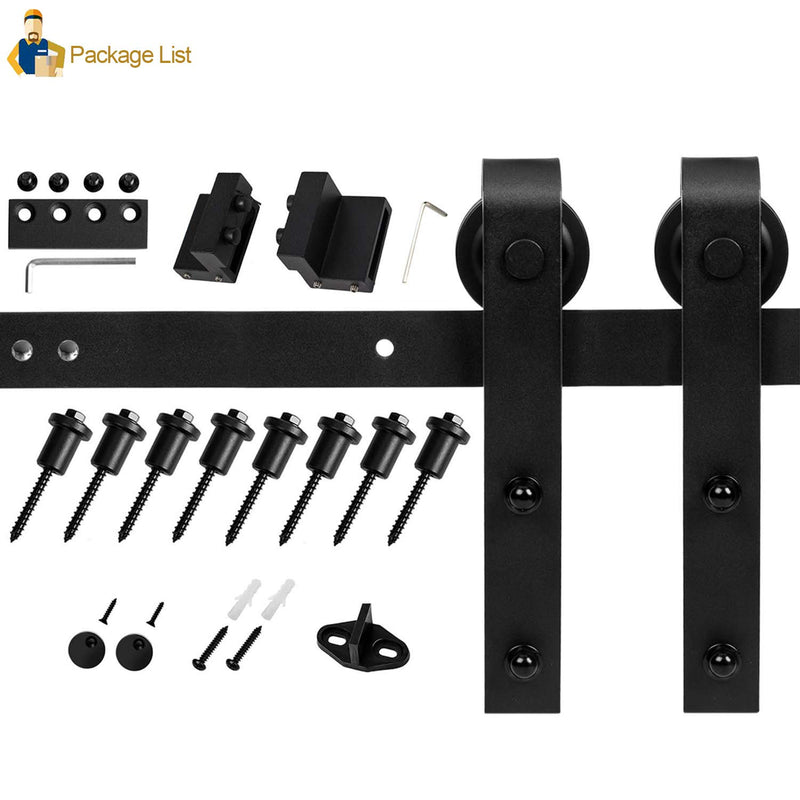 10 ft J Shape Hanger Sliding Barn Door Hardware Carbon Steel Single Barn Door Hardware Kit