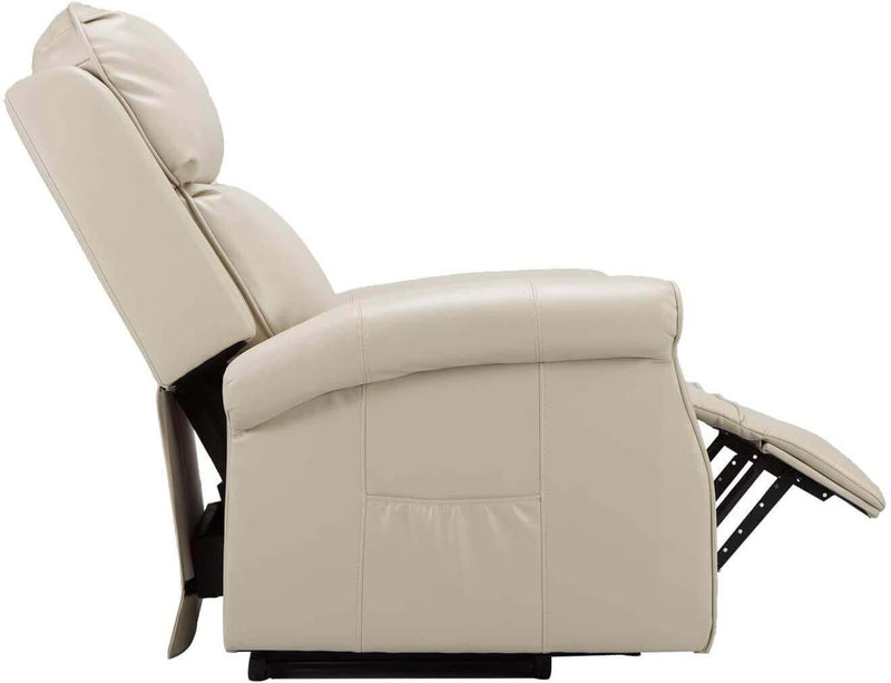 Electric Power Lift Recliner Chair, Faux Leather Electric Recliner for Elderly with Heated Vibration Massage, Side Pocket & Remote Control, White