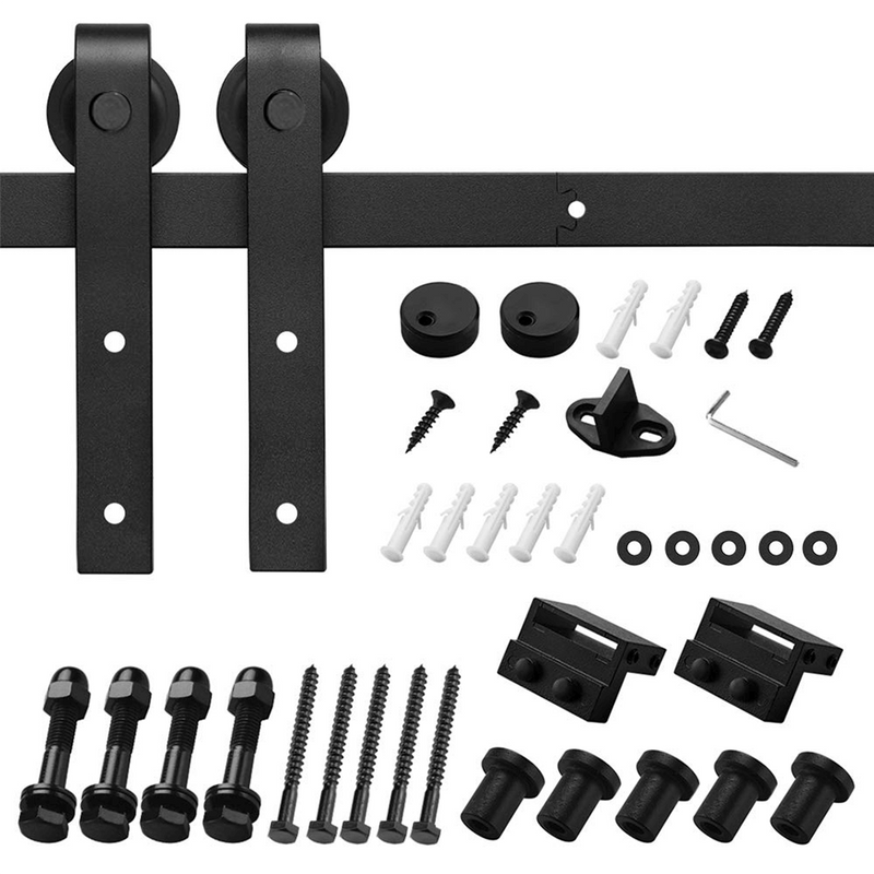 6 ft J Shape Hanger Sliding Barn Door Hardware Carbon Steel Single Barn Door Hardware Kit