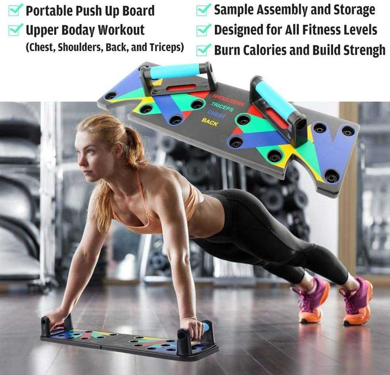 9 in 1 Exercise Pushup Stands, Body Building Pushup Stands, Multi-Function Push Up Rack Board System