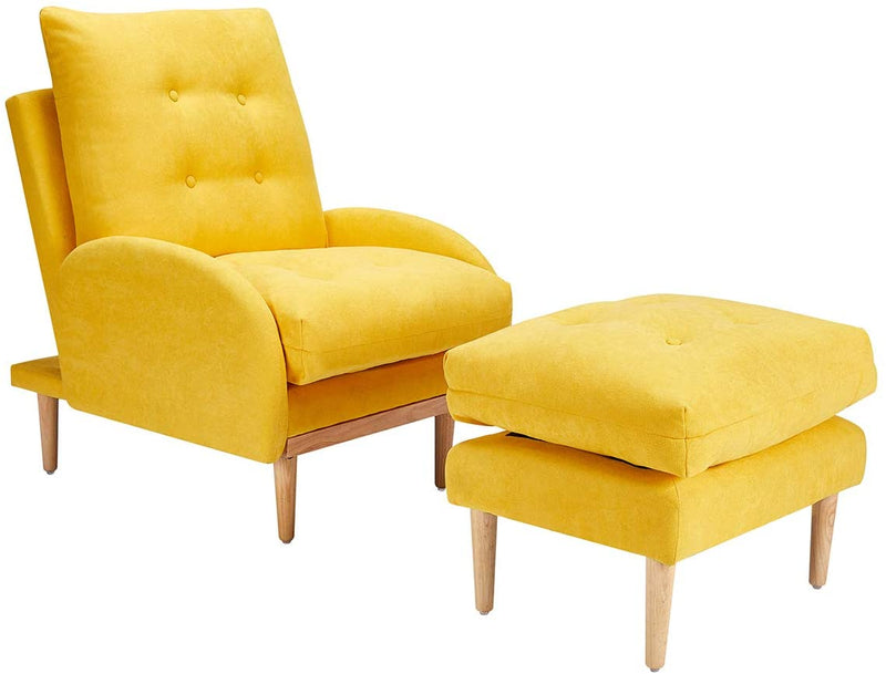 Sofa Chair with Ottoman Fabric Lounge Recliner Adjustable Backrest