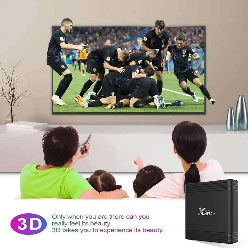 Android 9.0 X96 Air Smart TV Box, 4K Resolution 4GB RAM 64GB ROM, S905X3 Chip Quad Core 64-bit, 2.4Ghz+5Ghz WiFi HDMI2.0 USB3.0 Support TF Card
