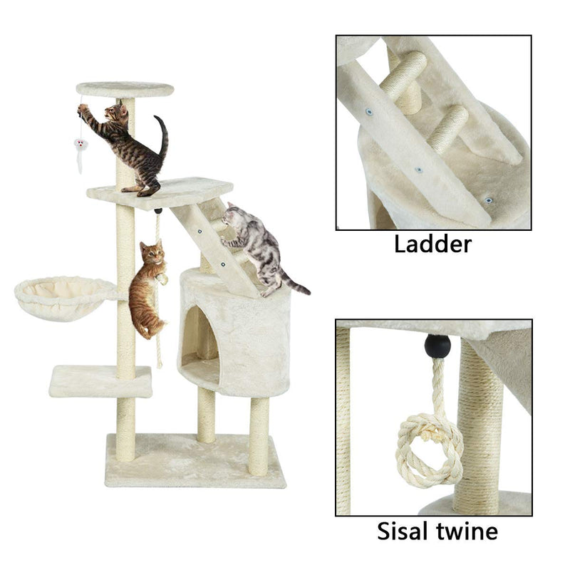 48 inchesMulti-Level Cat Tree Furniture Kittens Activity Tower (Free Gifts)