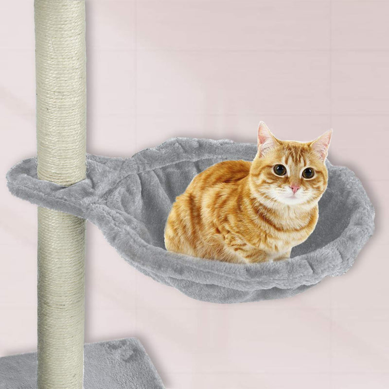 56 inches Multi-Level Cat Tree Condo Cat Deluxe Cat Tower Kitten Play House (Free Gifts)