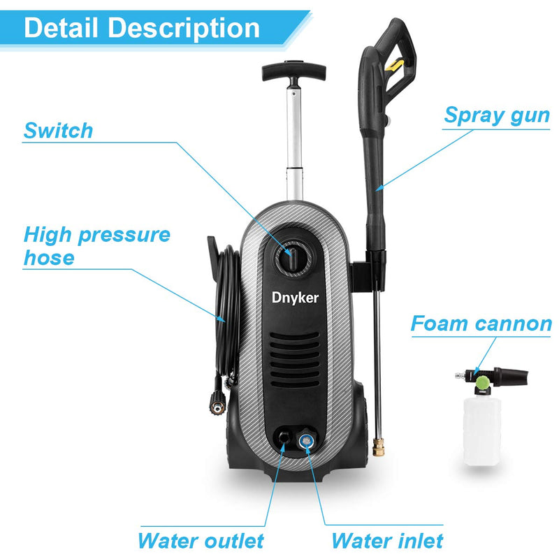 Electric Power Washer Brushless Induction Pressure Washer 5 Spray Tips