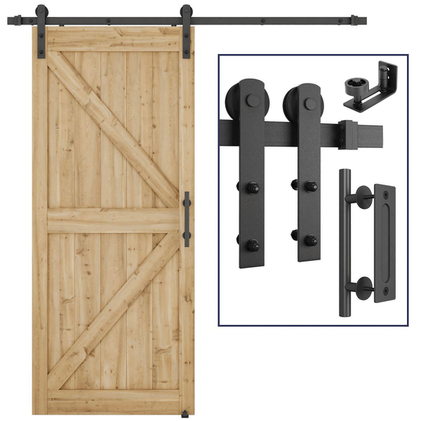 Single Barn Door Hardware Whole Kit Easy to Install I Shape 5-12FT