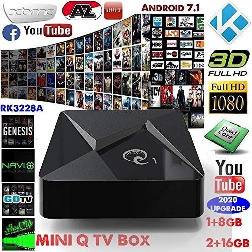 Newest Mini Q Bluetooth 4K GPU 2.4G/5G Android 7.1 Box Network Smart Player TV Box All-H6 32G/64G WiFi BT HD+ TV Box
