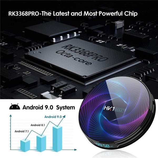 Smart TV Box,Android 9.0 TV Box Smart Player 4GB RAM 64GB ROM 3D/ 8K Ultra HD/H.265/2.4GHz WiFi/USB 3.0/ Android Media Box
