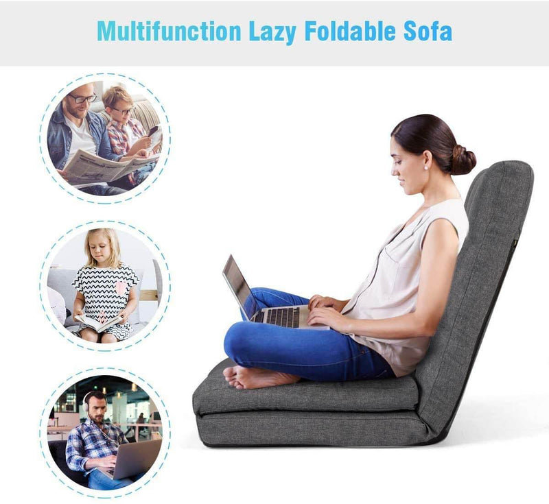 Floor Chair 14 Gear Adjustable Back Support Folding Sofa Bed