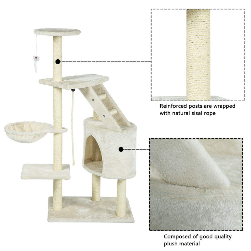 48 inchesMulti-Level Cat Tree Furniture Kittens Activity Tower (Free Gifts)