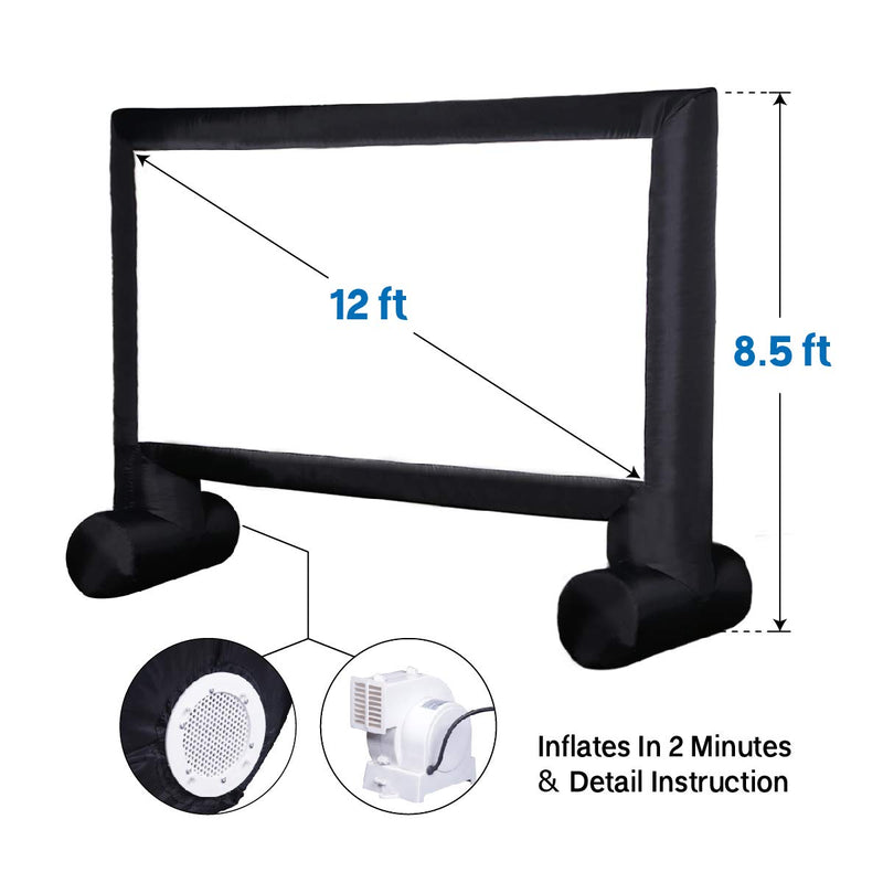 14ft Inflatable Movie Screen Canvas Projection Screen Portable
