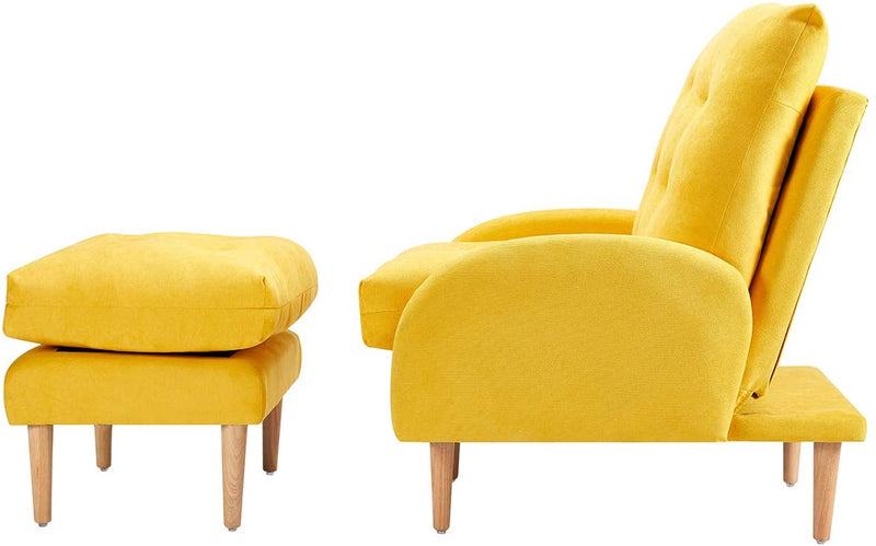 Sofa Chair with Ottoman Fabric Lounge Recliner Adjustable Backrest