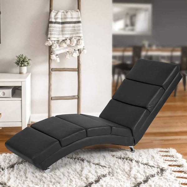 Indoor Massage Chaise Lounges with Vibration Heat, Black