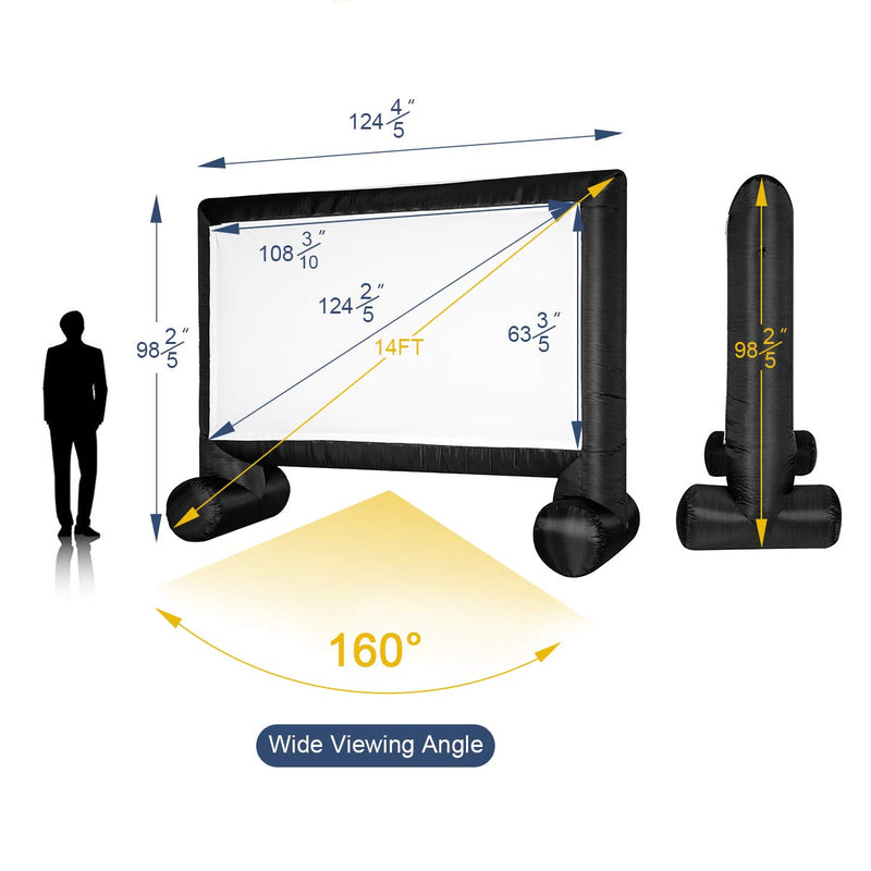 14ft Inflatable Movie Screen Canvas Projection Screen Portable