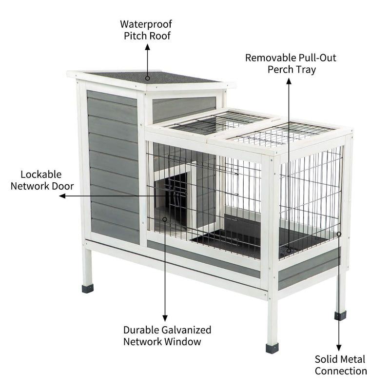 Rabbit Hutch Pet House  Indoor & Outdoor for Small Animals