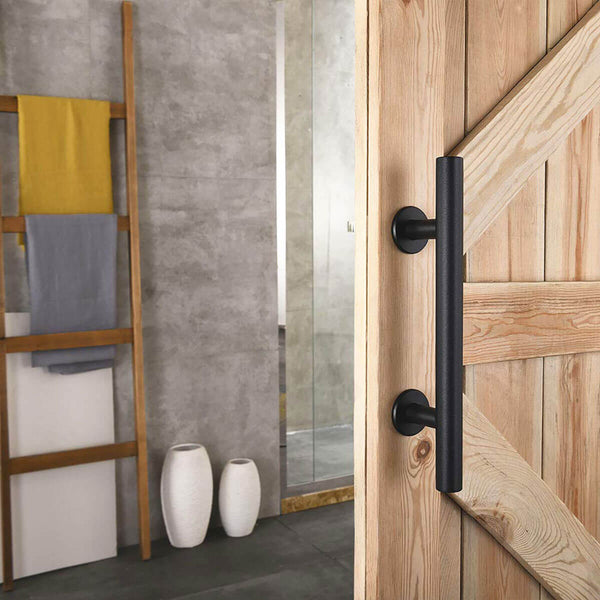 12 Inches Heavy Duty Pull and Flush Sliding Barn Door Handle Set Cylinder