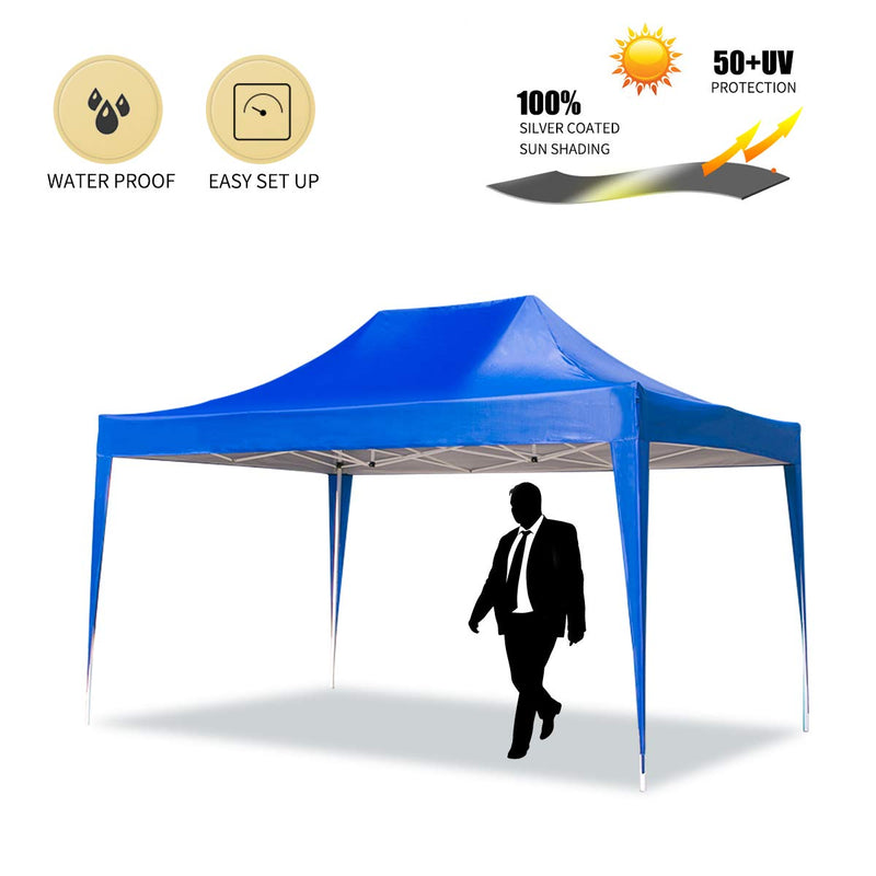 Outdoor Pop up Canopy Party Tent Gazebos 10 x 15 ft Blue