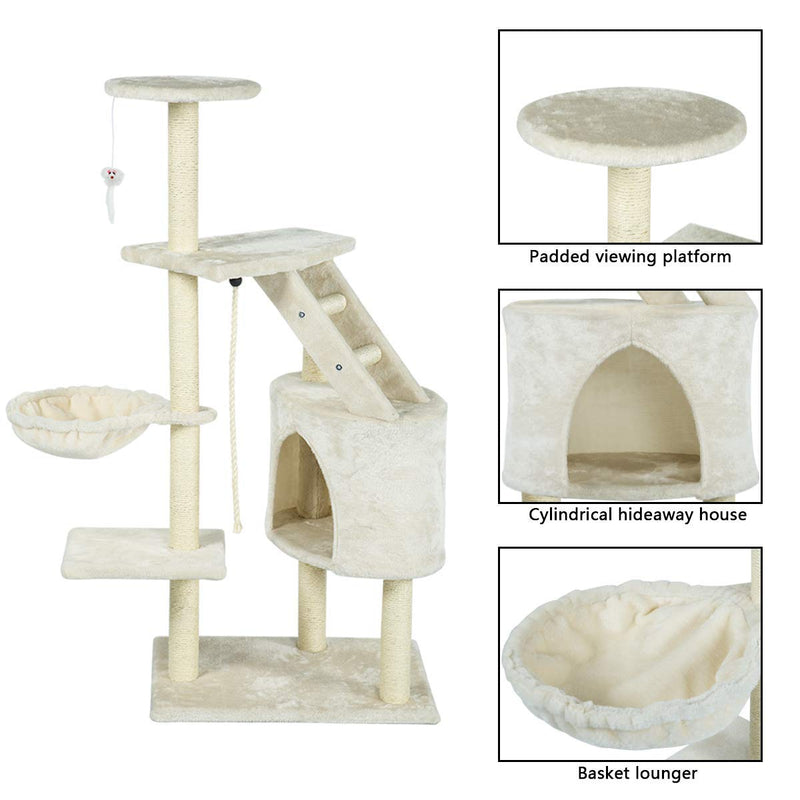 48 inchesMulti-Level Cat Tree Furniture Kittens Activity Tower (Free Gifts)