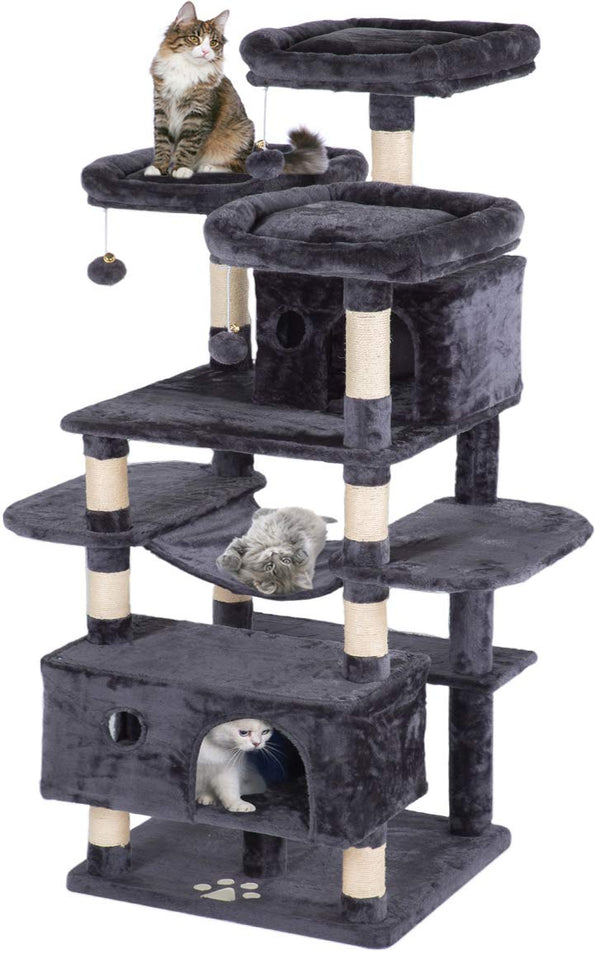 63 inches Large Cat Tree Tower Play Condo Scratching Posts Activity Furniture (Free Gifts)
