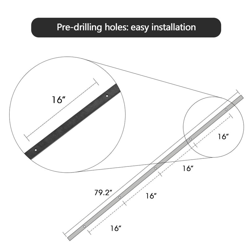 HomHum Sliding Barn Door Hardware Kit Rhombic Shape Heavy Duty Sturdy Modern
