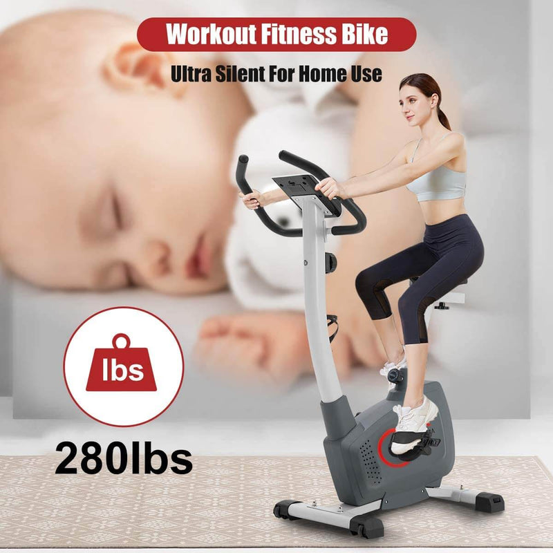 Magnetic Resistance Exercise Bike, 8-Level Magnetic Indoor Cycling Bike LED Monitor Exercise Bike