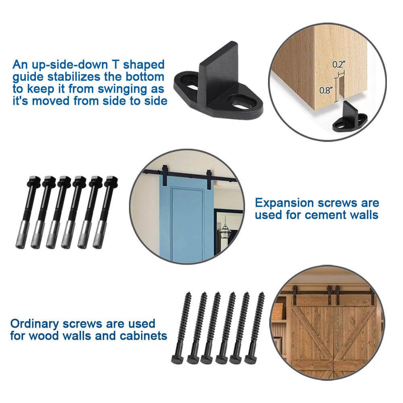 8ft Classic Barn Door Hardware Single Sliding Door Hardware Interior DIY Hardware