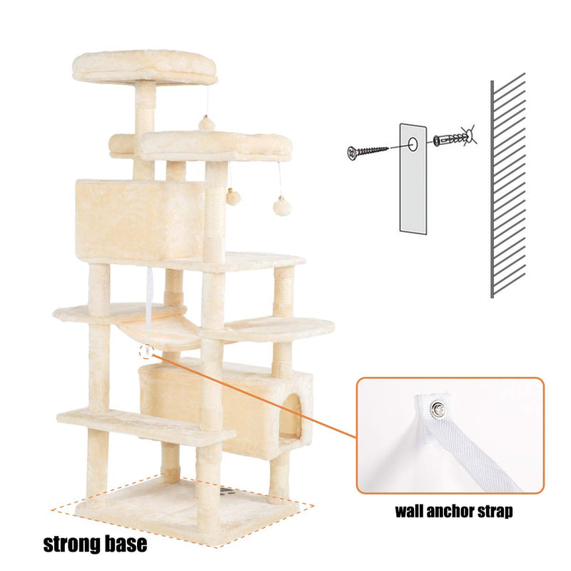 63 inches Cat Tree Tower  Play Condo Furniture (Free Gifts)