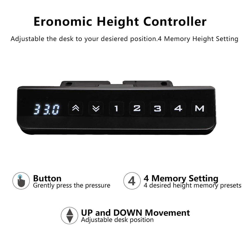 Electric Standing Desk Frame Motor Memory Preset Controller Black Dual