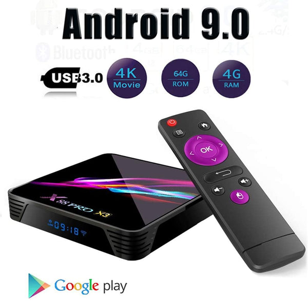 Android 9.0 X88 PRO X3 Smart TV Box 8K Resolution 4GB RAM 32GB/64GB/128GB ROM WiFi HDMI2.0 USB3.0 Support TF Card