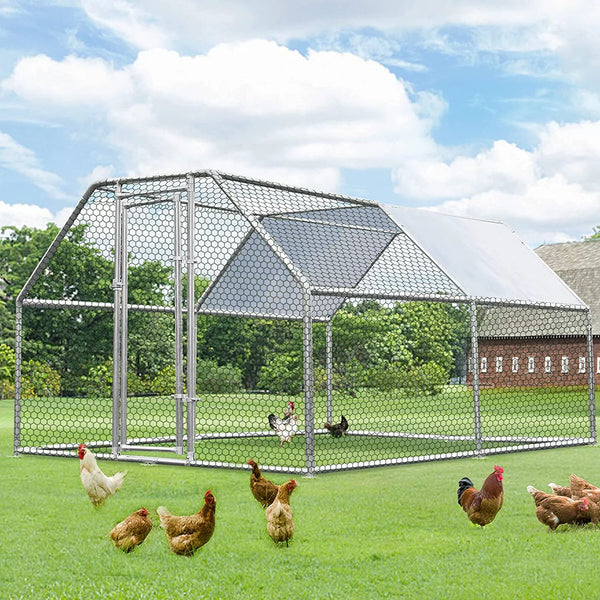 Outdoor Chicken Coop, 12.5' x 9' x 6.5', Metal