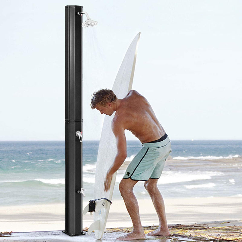 2-Section Solar Heated Shower Backyard Poolside Beach Pool Spa 9.3 gal