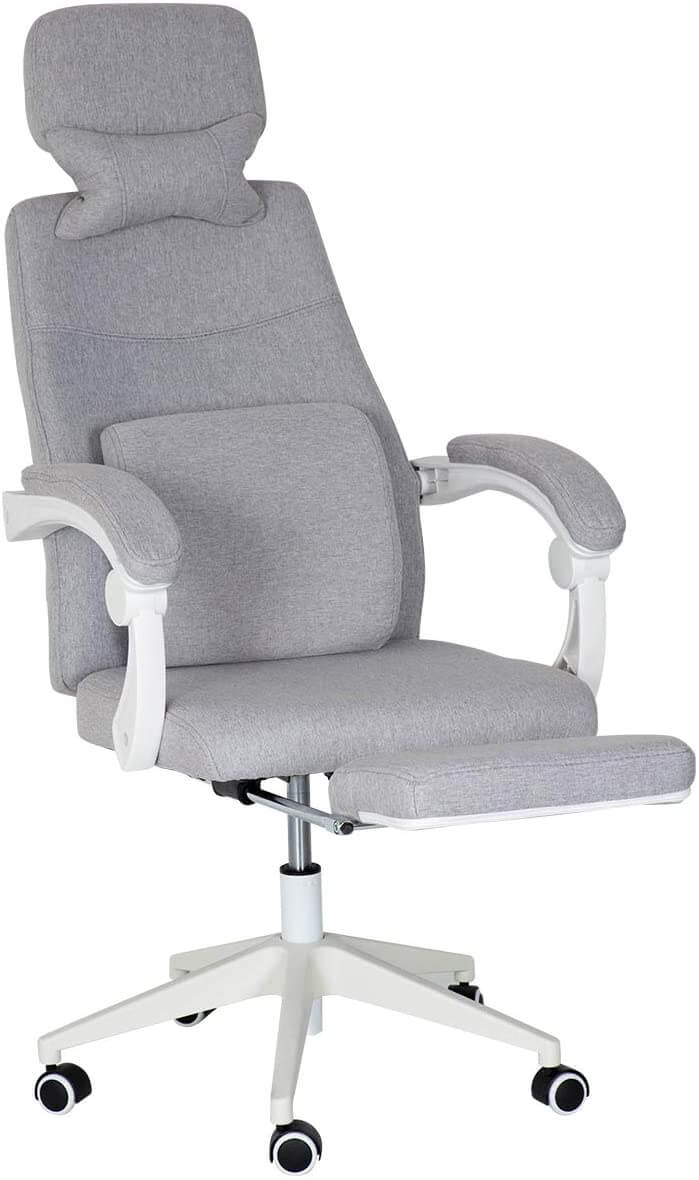 Ergonomic Office Chair, High Back Adjustable with Footrest and Headrest Desk Chairs with Flip Up Armrests and Lumbar Support, Gray