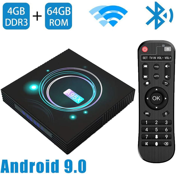 TV Box for Android 9.0 TV Box S905X3 4K HDR Ultra-HD Quad-core Streaming Network Media Player 2/4GB RAM & 64GB ROM